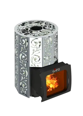 Фото Дровяная банная печь Grill'D Violet Steel Short Window Max в магазине Woodson