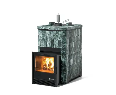 Фото Печь Изистим Южная 9 закрытый верх - Камень Змеевик в магазине Woodson Фото Печь Изистим Южная 9 закрытый верх - Камень Змеевик в магазине Woodson