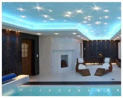 Комплект Cariitti «Звездное небо» VPL30СT Crystal Star «Синее мерцание» (100 + 18 волокон, золото)