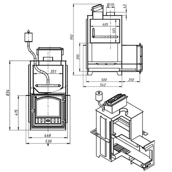 Фото Печь для бани Эверест INOX 20 (280) под обкладку (AISI 430) в магазине Woodson