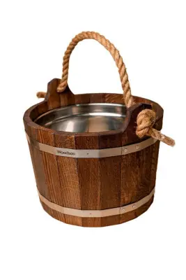 Шайка Woodson с нержавеющей вставкой, 10 л., дуб в темном