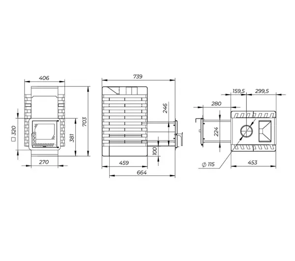 Фото Печь банная "РАДА ТЕРМА 2026" ЗК 4мм 16L, дверца со стеклом в магазине Woodson