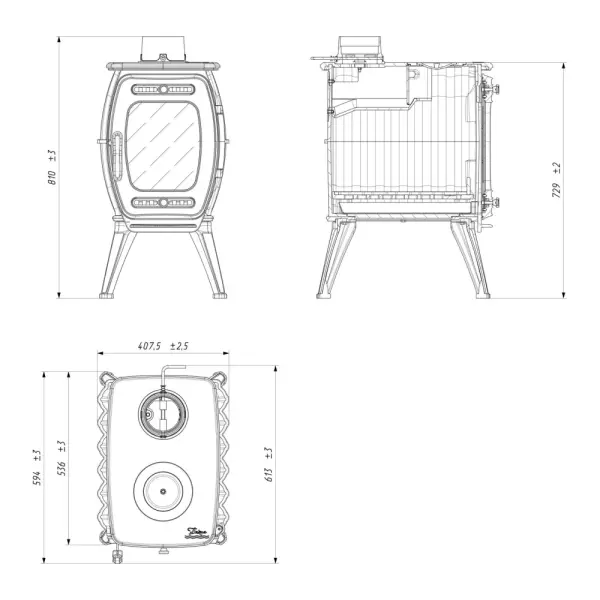 Фото Интерьерная печь-камин "Бахта II" (цв. серый) в магазине Woodson