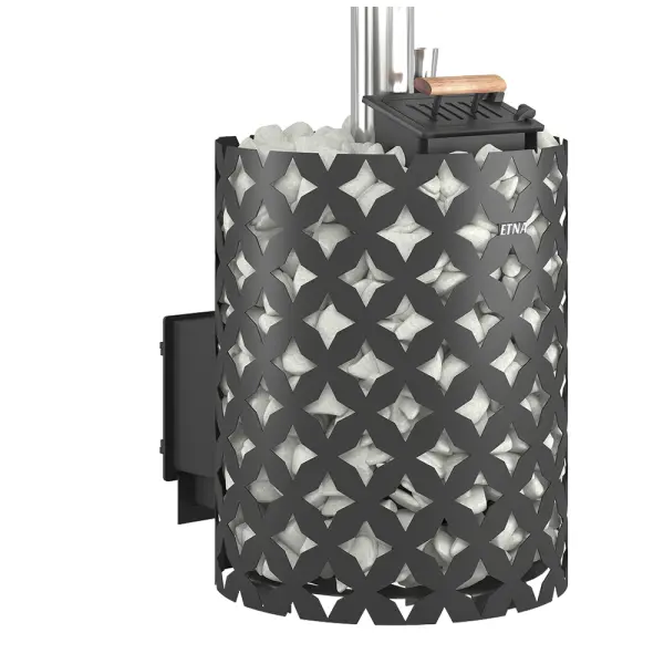 Фото Чугунная печь для бани ЭТНА 24 (Панорама) "М" Закрытая каменка в магазине Woodson Фото Чугунная печь для бани ЭТНА 24 (Панорама) "М" Закрытая каменка в магазине Woodson