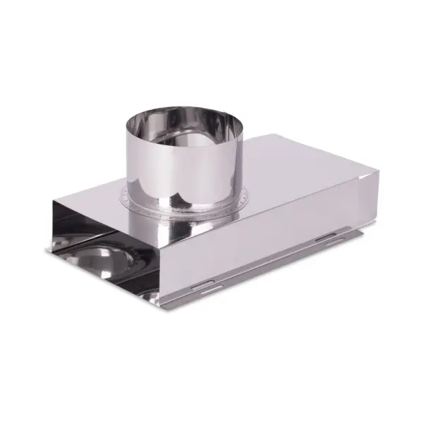 Тройник КуБасту проходной D=100 мм — 90 гр — нерж 0,5 мм