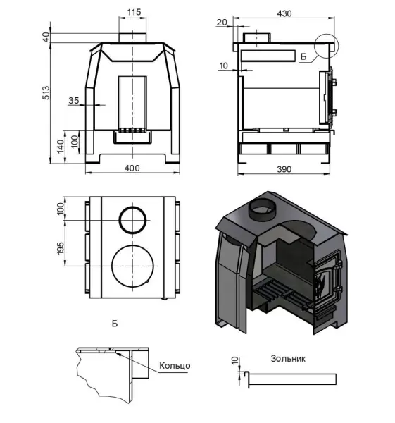 Фото Печь отопительная Везувий "Комфорт 70" (ДТ-3) в магазине Woodson Фото Печь отопительная Везувий "Комфорт 70" (ДТ-3) в магазине Woodson