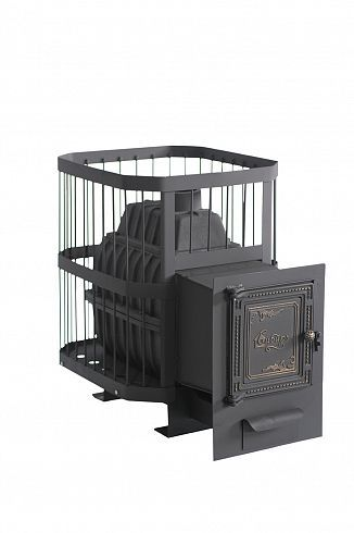 Фото Печь банная чугунная "Сибирь-24". Универсальная чугунная дверца (Сетка) в магазине Woodson