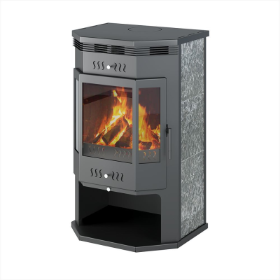 Фото Печь-Камин ASTON 12 кВт (200 м3) Призматик с плитой (Пироксенит Элит) в магазине Woodson