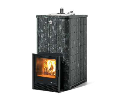 Фото Печь "Геленджик" в наборном полноценном кожухе Пироксенит с открытым верхом в магазине Woodson