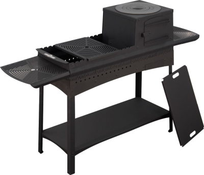 Мангал разборный Сталь-Мастер L с печью под казан (3мм)