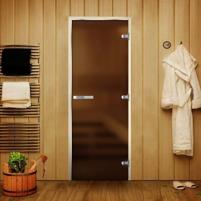 Дверь Сауна Люкс бронза MATELUX 1900*700, L, осина