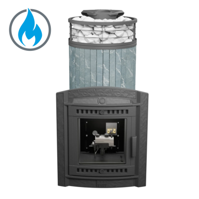 Фото Печь банная "Атмосфера XL" Талькохлорит ламель+сетка с газовой горелкой в магазине Woodson