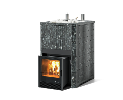 Фото Печь Домна 45 К в полноценном наборном кожухе Пироксенит  в магазине Woodson Фото Печь Домна 45 К в полноценном наборном кожухе Пироксенит  в магазине Woodson