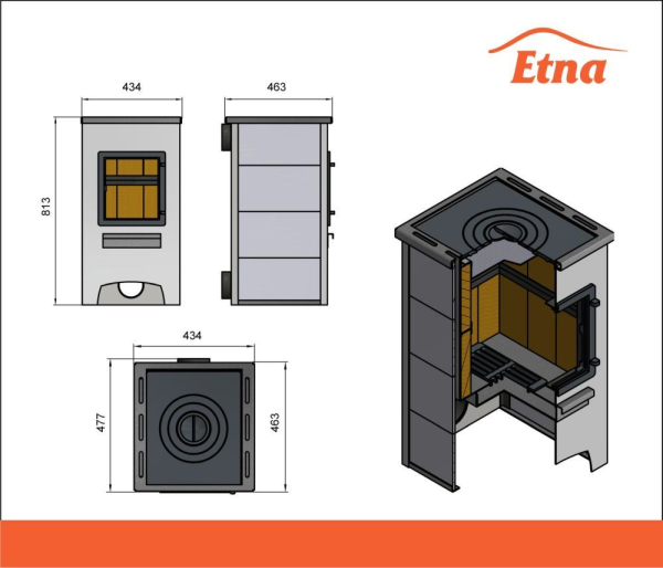 Фото Камин ЭТНА (ДТ-4С) Ø115мм в магазине Woodson