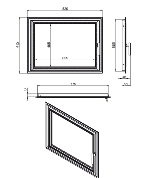 Дверка ВЕЗУВИЙ каминная 820 (Антрацит) Дверка ВЕЗУВИЙ каминная 820 (Антрацит)