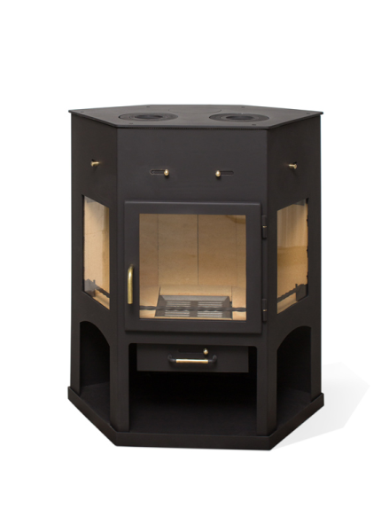 Фото Печь ЕНИСЕЙ с чугунной плитой в магазине Woodson