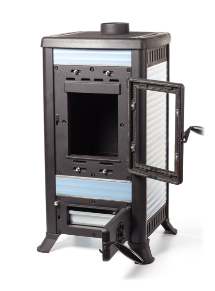 Фото Печь чугунная KLEMENS I голубой в магазине Woodson