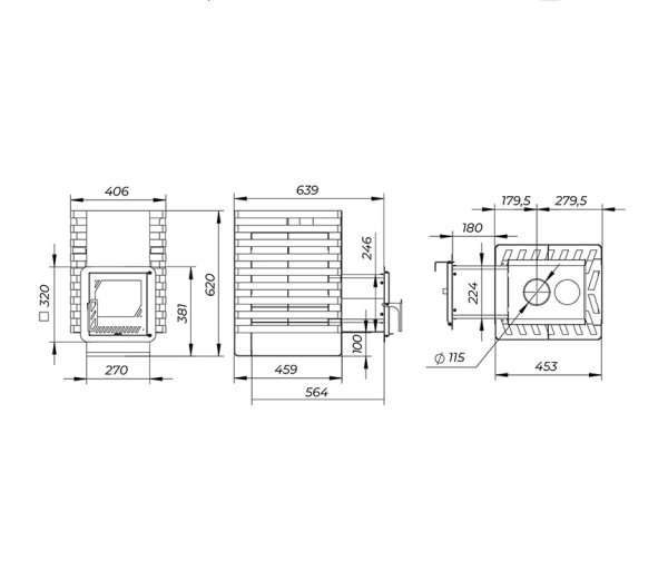 Фото Печь банная "РАДА ТЕРМА 2026" ОК 6мм 16M, дверца со стеклом в магазине Woodson