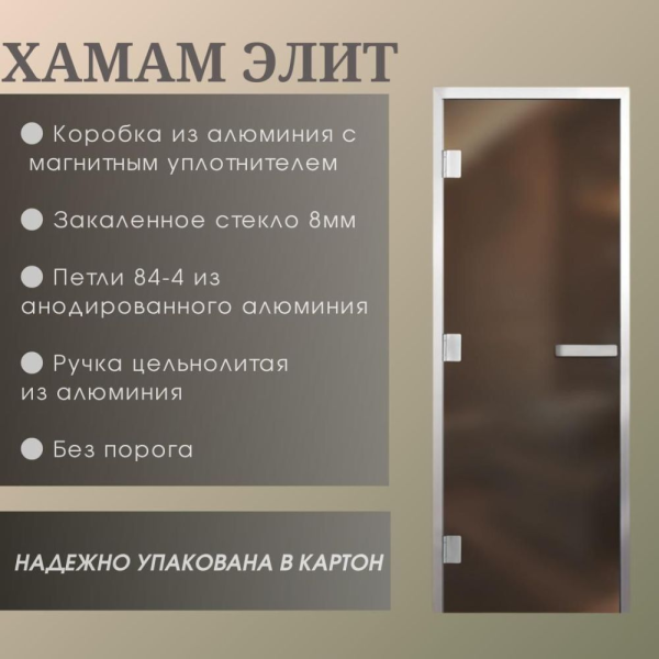 Дверь Хамам Элит 60G Прозрачная 1900*700 L, без порога