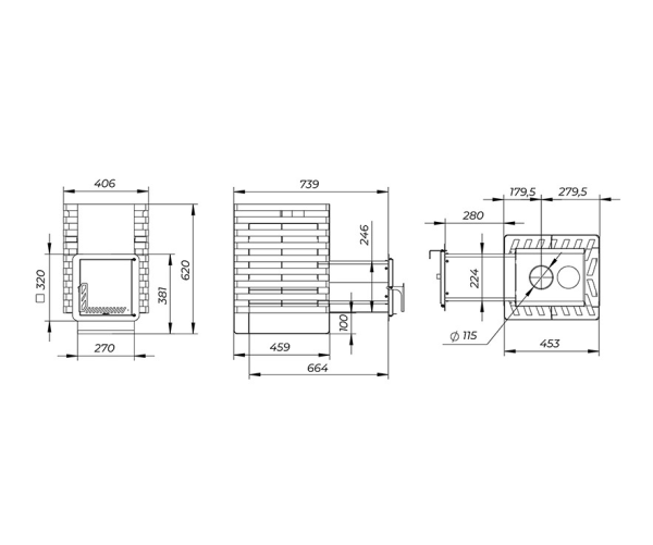 Фото Печь банная "РАДА ТЕРМА 2026" ОК 6мм 16L, дверца стальная в магазине Woodson