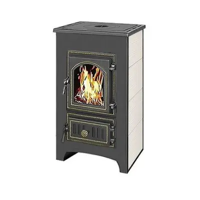 Фото Печь-Камин ВЕЗУВИЙ ПК-01 (270) с плитой беж. 9 кВт (150 м3) Ø 115 мм в магазине Woodson