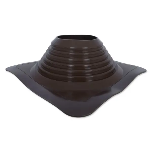 Фото Кровельный проход "ВЕЗУВИЙ" № 8 (д.180-330мм, 425х425мм) прямой, силикон, Коричневый 